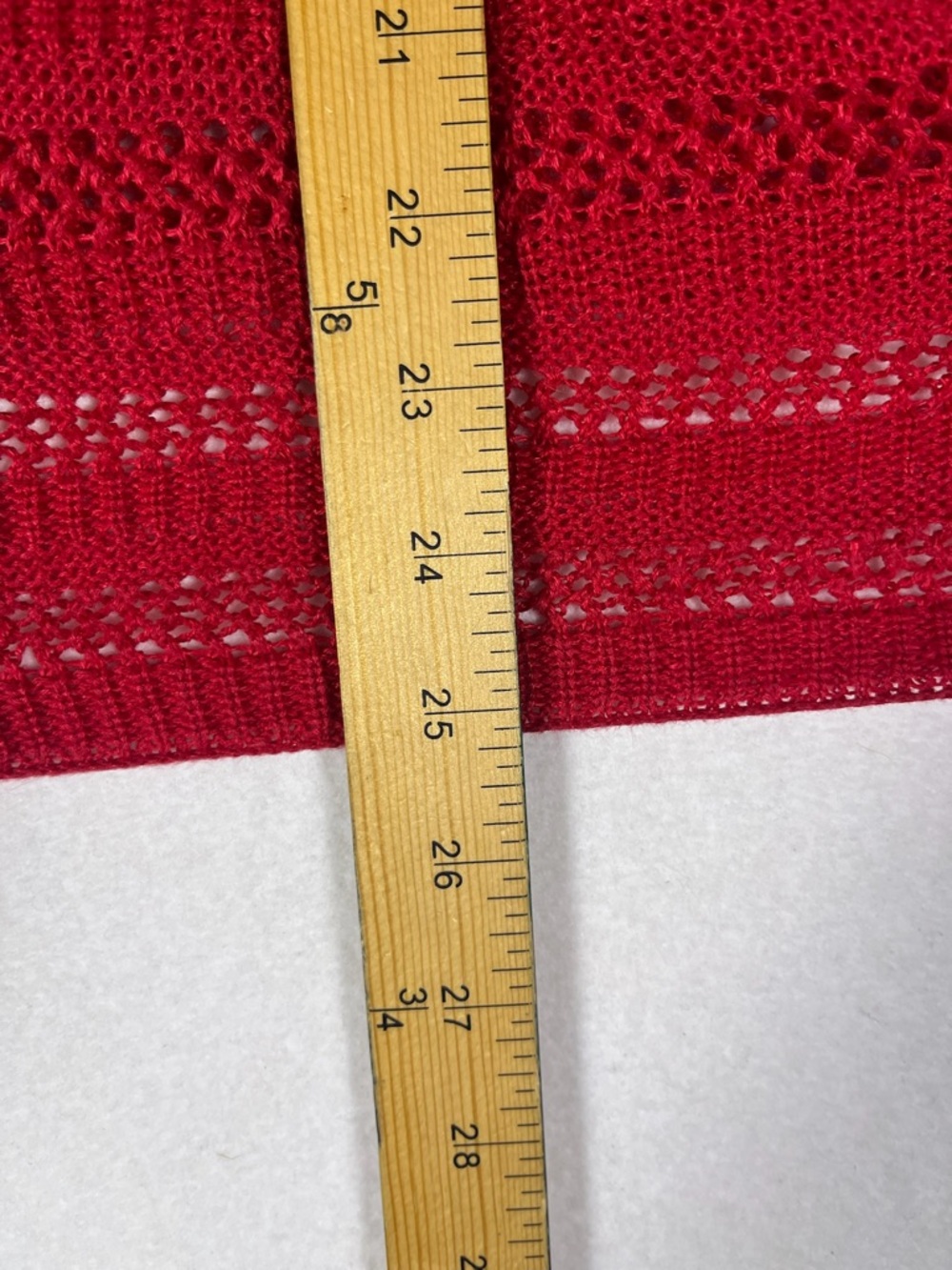 Lafayette 148 Linen Blouse Women's Large Red Open Knit - Picture 4 of 6